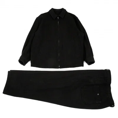 コムデギャルソン オムCOMME des GARCONS HOMME コットン刺子織セットアップスーツ M 黒