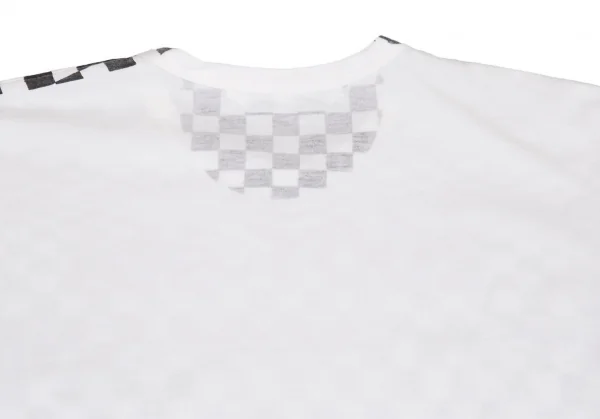 コムデギャルソン シャツCOMME des GARCONS SHIRT 変形チェッカープリントTシャツ 白L K-80295_012