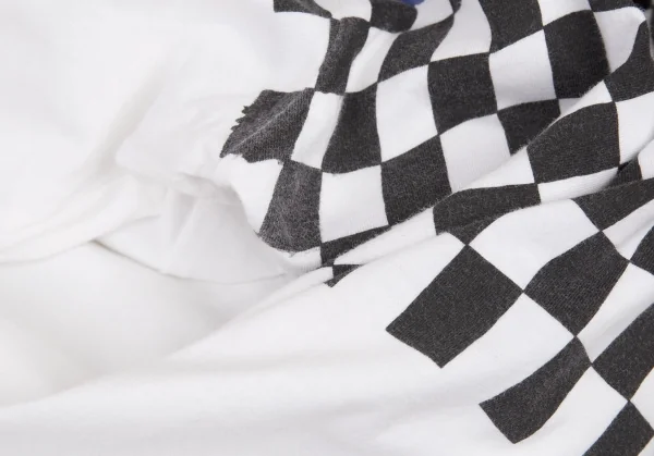 コムデギャルソン シャツCOMME des GARCONS SHIRT 変形チェッカープリントTシャツ 白L K-80295_013