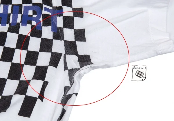 コムデギャルソン シャツCOMME des GARCONS SHIRT 変形チェッカープリントTシャツ 白L K-80295_004