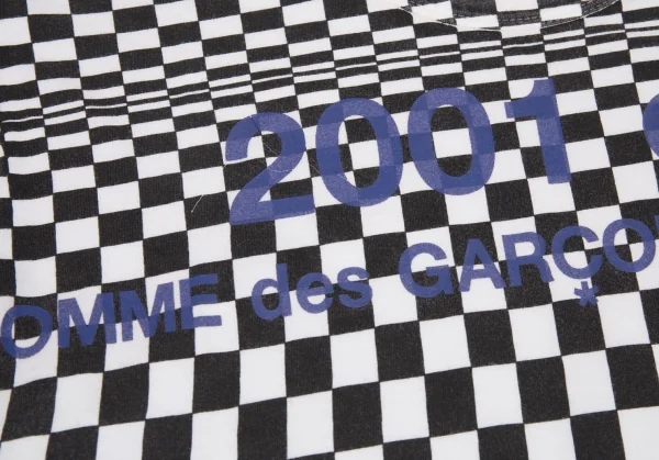 コムデギャルソン シャツCOMME des GARCONS SHIRT 変形チェッカープリントTシャツ 白L K-80295_007