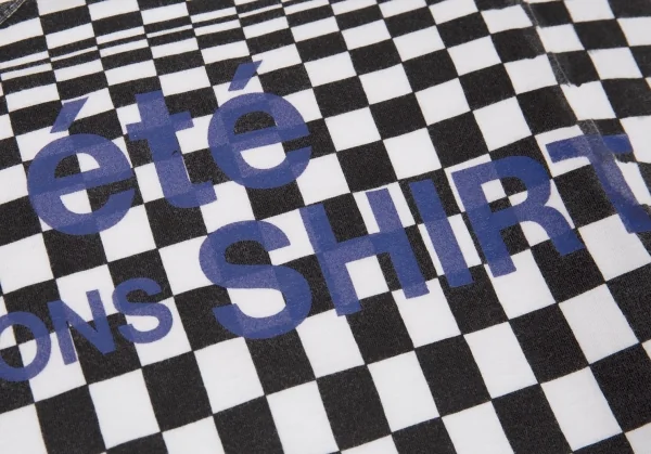コムデギャルソン シャツCOMME des GARCONS SHIRT 変形チェッカープリントTシャツ 白L K-80295_008
