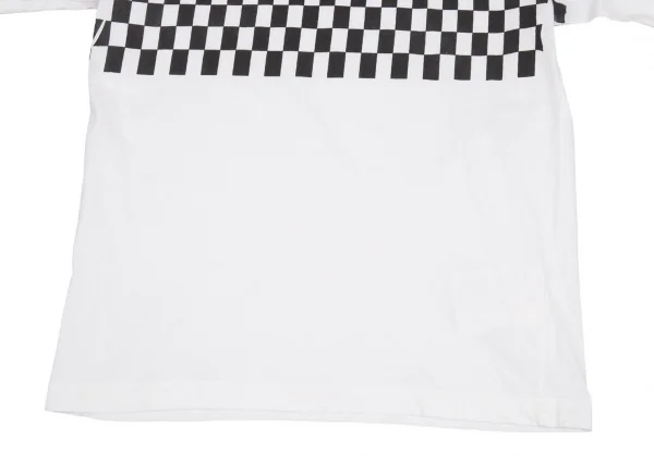 コムデギャルソン シャツCOMME des GARCONS SHIRT 変形チェッカープリントTシャツ 白L K-80295_009