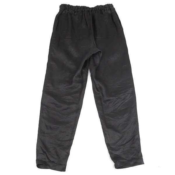 コムデギャルソン シャツCOMME des GARCONS SHIRT リネンシャイニーウエストゴムパンツ 黒X K-80309_010
