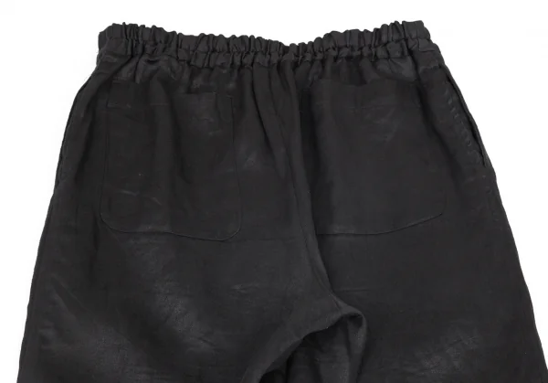 コムデギャルソン シャツCOMME des GARCONS SHIRT リネンシャイニーウエストゴムパンツ 黒X K-80309_011