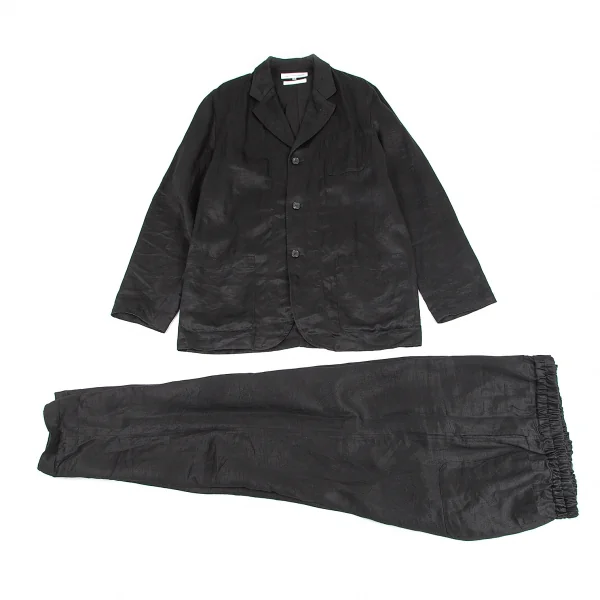 コムデギャルソン シャツCOMME des GARCONS SHIRT リネンシャイニーウエストゴムパンツ 黒X K-80309_014