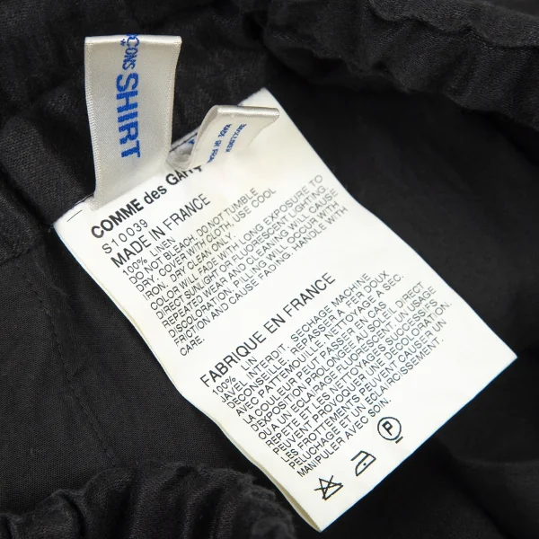 コムデギャルソン シャツCOMME des GARCONS SHIRT リネンシャイニーウエストゴムパンツ 黒X K-80309_015