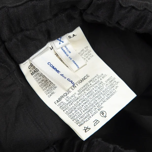 コムデギャルソン シャツCOMME des GARCONS SHIRT リネンシャイニーウエストゴムパンツ 黒X K-80309_017