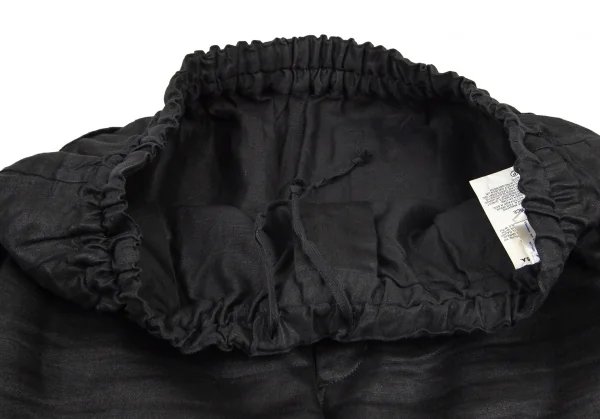 コムデギャルソン シャツCOMME des GARCONS SHIRT リネンシャイニーウエストゴムパンツ 黒X K-80309_003