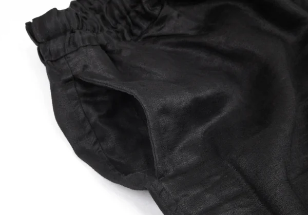 コムデギャルソン シャツCOMME des GARCONS SHIRT リネンシャイニーウエストゴムパンツ 黒X K-80309_005