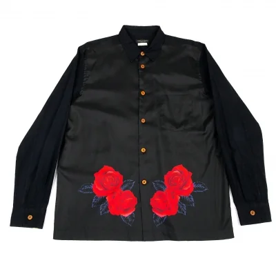 コムデギャルソン オムプリュスCOMME des GARCONS HOMME PLUS ローズプリント切替デザインシャツ
