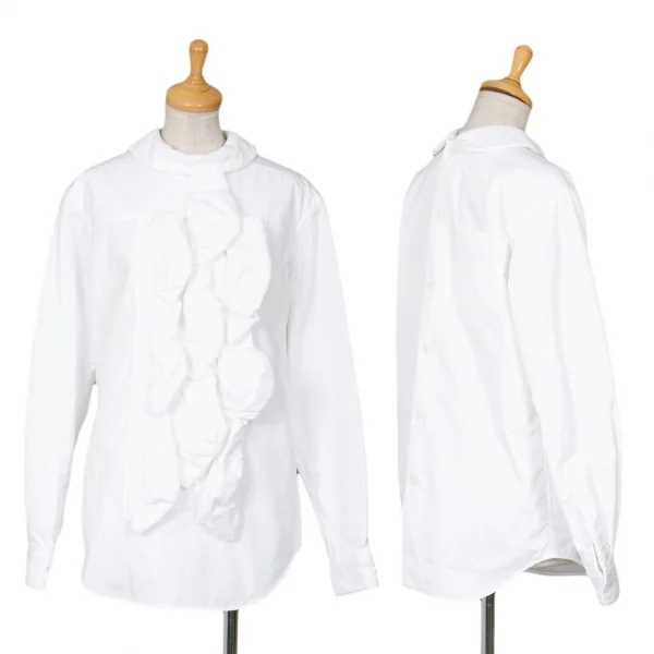 コムデギャルソンCOMME des GARCONS シフォン立体チューブデザインラウンドカラーシャツ 白S K-80354_001