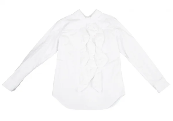 コムデギャルソンCOMME des GARCONS シフォン立体チューブデザインラウンドカラーシャツ 白S K-80354_002