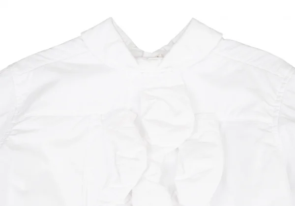 コムデギャルソンCOMME des GARCONS シフォン立体チューブデザインラウンドカラーシャツ 白S K-80354_003