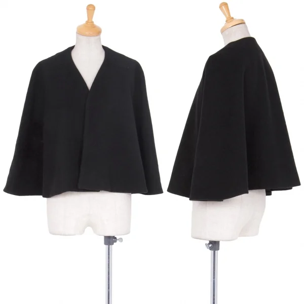 ワイズY's メルトンウールショール 黒3 K-80369_001