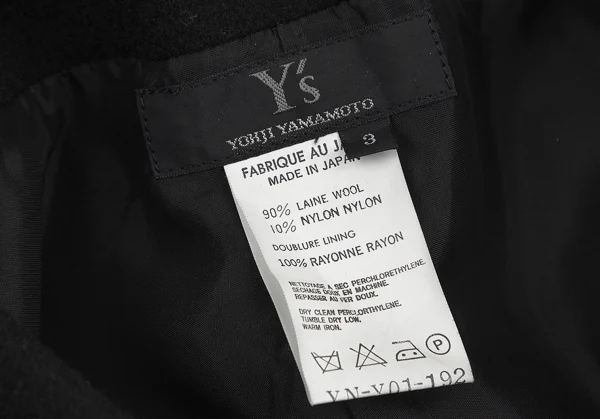 ワイズY's メルトンウールショール 黒3 K-80369_012