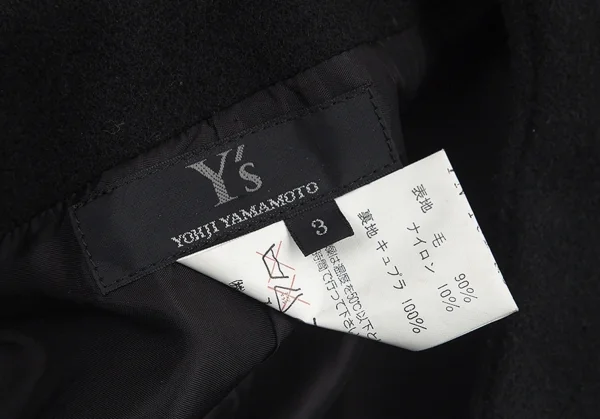 ワイズY's メルトンウールショール 黒3 K-80369_013