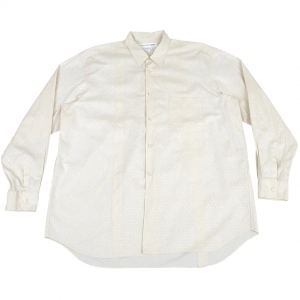 COMME des GARCONS SHIRT Cotton Dobby Long Shirt Cream L K-80381_001