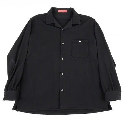 ワイズフォーメンY's for men 赤ラベル ポリエステルリブニットシャツジャケット 黒