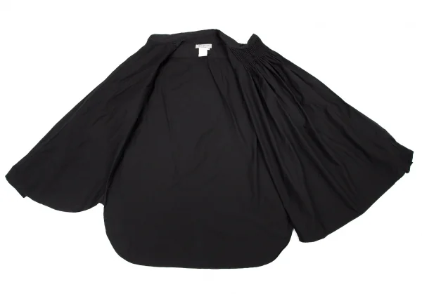 ヨウジヤマモト プールオムYohji Yamamoto POUR HOMME 首プリーツ合わせコットンシャツ 黒3 K-80421_014