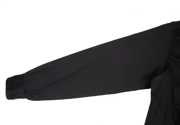 ヨウジヤマモト プールオムYohji Yamamoto POUR HOMME 首プリーツ合わせコットンシャツ 黒3 K-80421_007