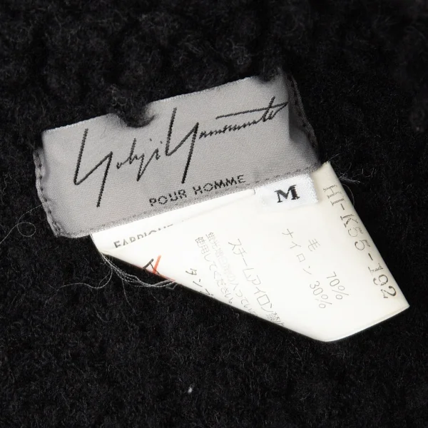 ヨウジヤマモト プールオムYohji Yamamoto POUR HOMMEパイルロングニットセーター 黒M K-80426_013