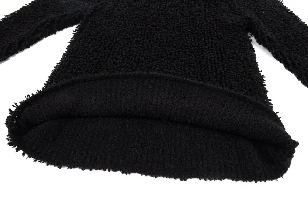 ヨウジヤマモト プールオムYohji Yamamoto POUR HOMMEパイルロングニットセーター 黒M K-80426_008