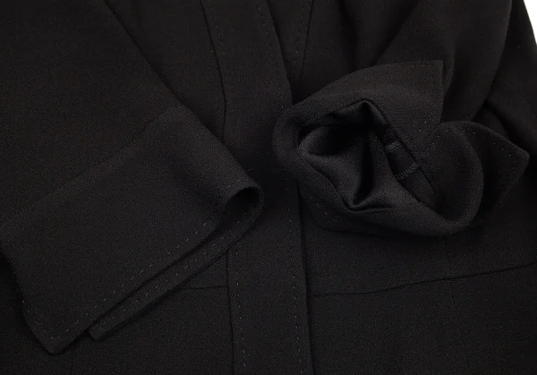 レキップヨシエイナバL'EQUIPE YOSHIE INABA アムンゼン七分袖ノーカラーワンピース 黒38 K-80453_006