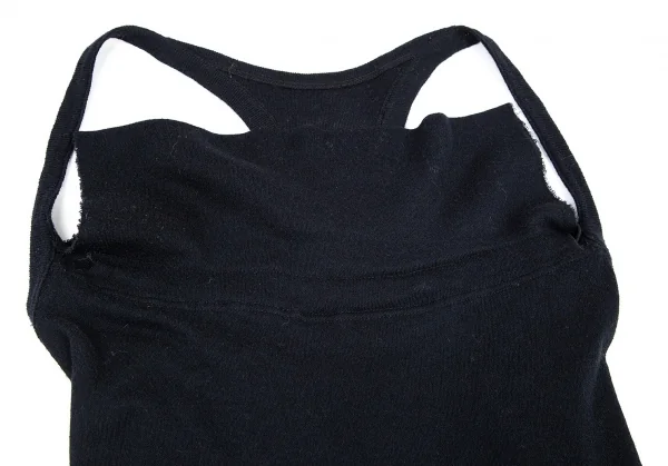 ワイズY's コットンアンゴラ折り返しキャミニット 黒2 K-80464_004