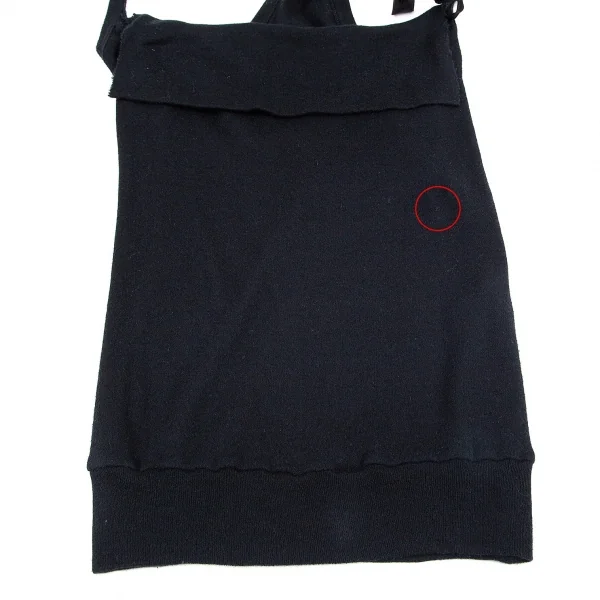 ワイズY's コットンアンゴラ折り返しキャミニット 黒2 K-80464_006