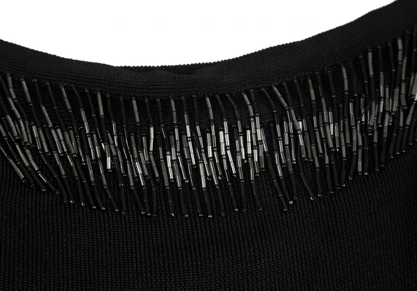 ジャンポールゴルチエ ファムJean Paul GAULTIER FEMME ビーズフリンジキャミソール 黒40 K-80481_004