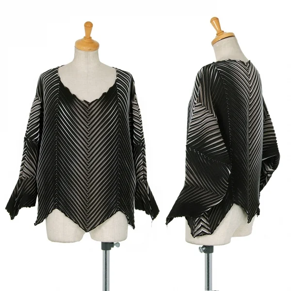 最安値級価格 イッセイミヤケISSEY バイアスプリーツデザインボート MIYAKE トップス