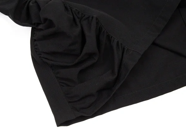 リミフゥLIMI feu ウールコットンギャバサイドギャザー切替ミニスカート 黒S K-80605_007