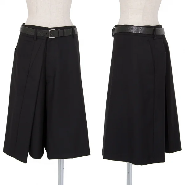 JUNYA WATANABE Wool Gabardine Wide Half Pants Black S K-80609_001