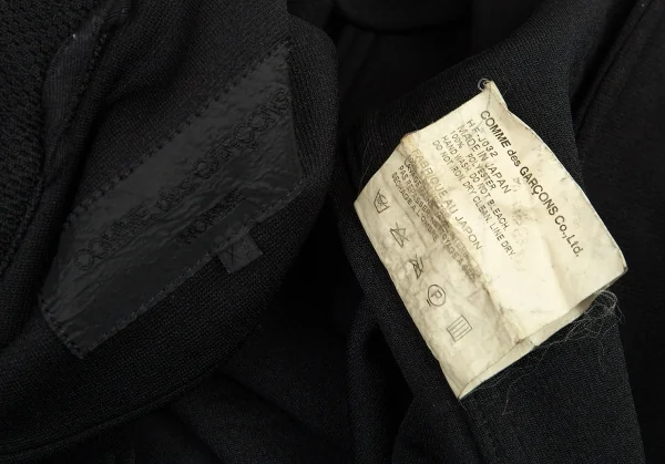 コムデギャルソン オムCOMME des GARCONS HOMME 製品染めエステルダブルメッシュシングルライダースジャケット 黒XS K-80610_012