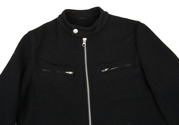コムデギャルソン オムCOMME des GARCONS HOMME 製品染めエステルダブルメッシュシングルライダースジャケット 黒XS K-80610_002