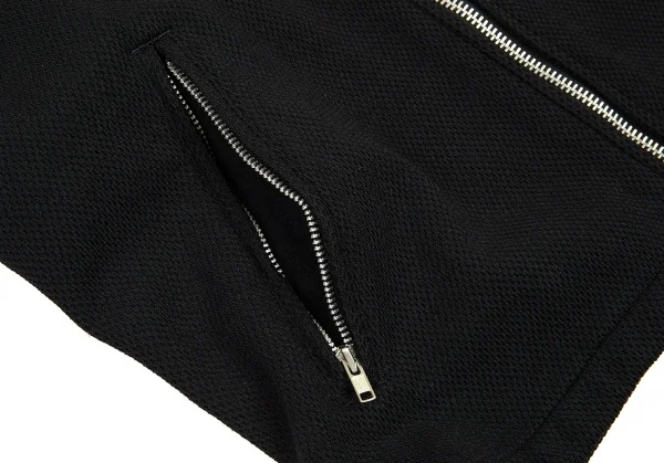 コムデギャルソン オムCOMME des GARCONS HOMME 製品染めエステルダブルメッシュシングルライダースジャケット 黒XS K-80610_007