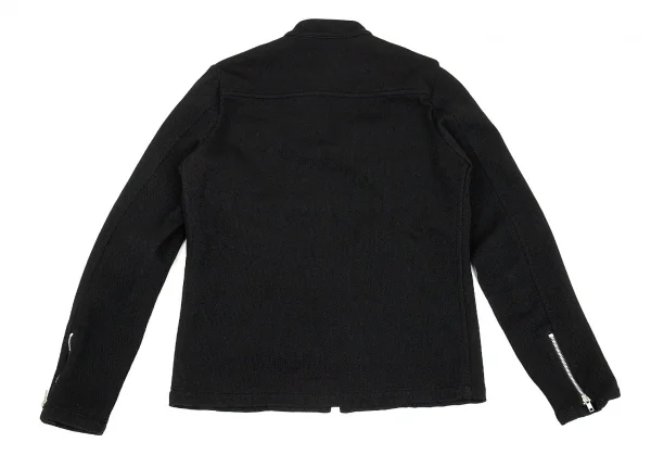 コムデギャルソン オムCOMME des GARCONS HOMME 製品染めエステルダブルメッシュシングルライダースジャケット 黒XS K-80610_009