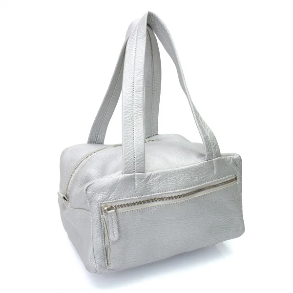 ズッカzucca フォイルシュリンクレザーハンドバッグ シルバー K-80611_001