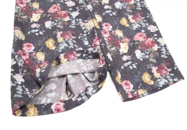 トリココムデギャルソンtricot COMME des GARCONS ローズプリントハーフラップパンツ グレーマルチS K-80673_010