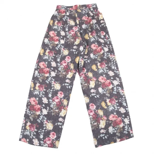 トリココムデギャルソンtricot COMME des GARCONS ローズプリントハーフラップパンツ グレーマルチS K-80673_011