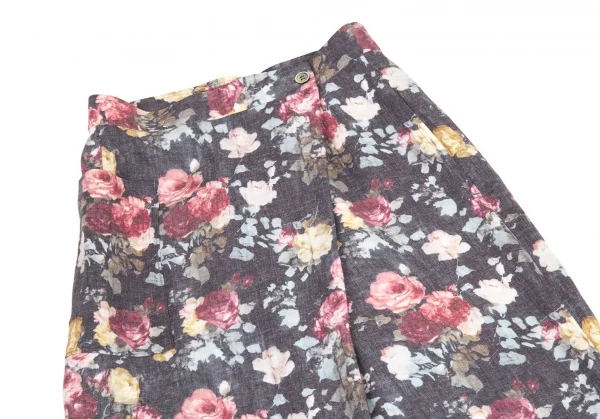 トリココムデギャルソンtricot COMME des GARCONS ローズプリントハーフラップパンツ グレーマルチS K-80673_003