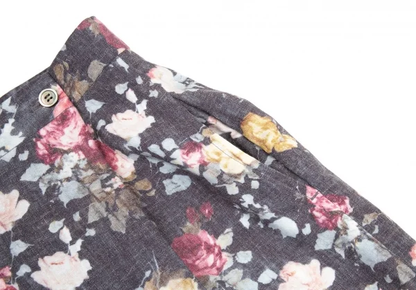 トリココムデギャルソンtricot COMME des GARCONS ローズプリントハーフラップパンツ グレーマルチS K-80673_005
