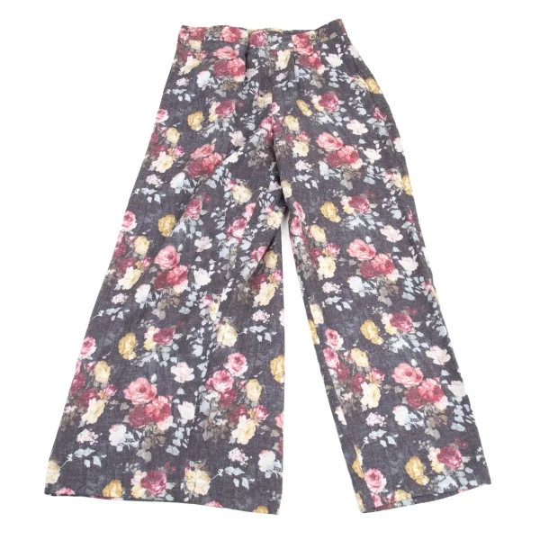トリココムデギャルソンtricot COMME des GARCONS ローズプリントハーフラップパンツ グレーマルチS K-80673_007