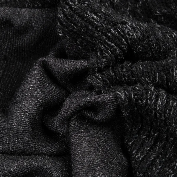 イッセイミヤケ ハートISSEY MIYAKE HaaT ウールニット切り替えジャケット チャコール2 K-80677_011