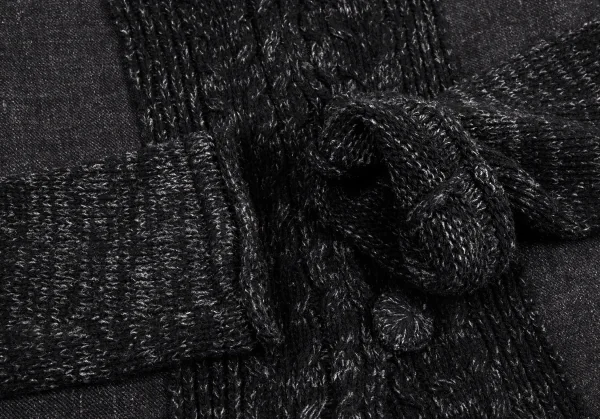 イッセイミヤケ ハートISSEY MIYAKE HaaT ウールニット切り替えジャケット チャコール2 K-80677_007