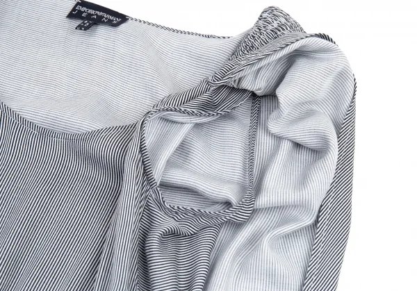 エンポリオ アルマーニEMPORIO ARMANI JEANS レーヨンストライプワンピース 紺40 K-80705_005