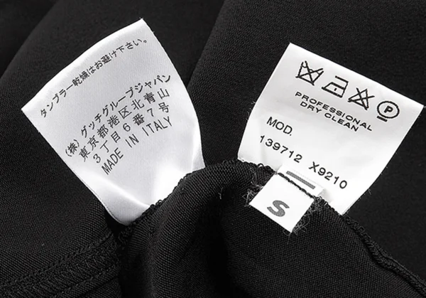 グッチGUCCI Vネックレーヨンストレッチカットソー 黒S K-80715_014