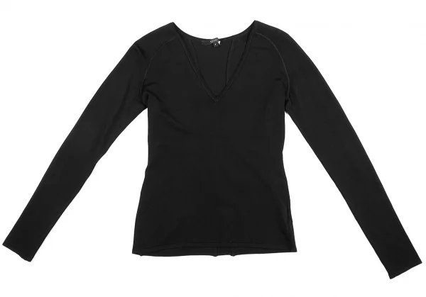グッチGUCCI Vネックレーヨンストレッチカットソー 黒S K-80715_002