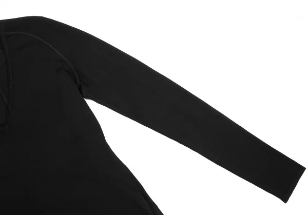 グッチGUCCI Vネックレーヨンストレッチカットソー 黒S K-80715_005